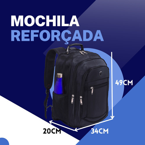 Mochila Masculina Impermeável Faculdade Alça De Aço Forte - Image 3