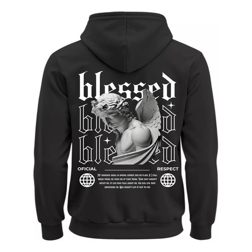 Blusa De Frio Masculina Streetwear Blessed Angel Flanelado