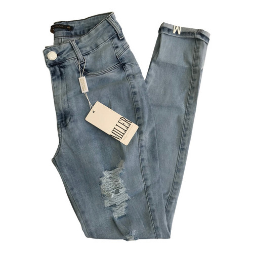 Calça Jeans Miller Empina Bumbum Barra Feita Rasgada