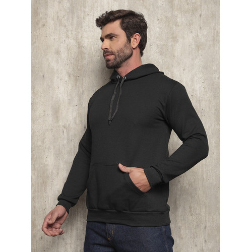 Moletom Liso Algodão Unissex Blusa De Frio Canguru Flanelado - Image 4