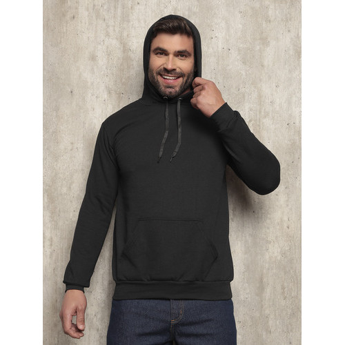 Moletom Liso Algodão Unissex Blusa De Frio Canguru Flanelado - Image 6