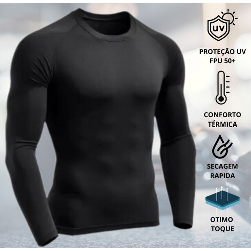 Camisa Térmica Masculina Segunda Pele Praia Surf Proteção Uv - Image 8