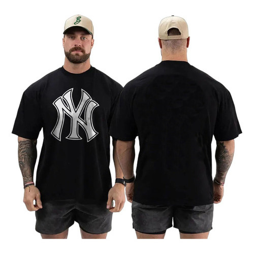 Camisa Masculina Ny Oversized Camsieta Musculação Larga Era - Image 2