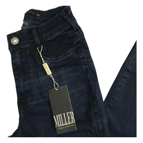 Calça Jeans Miller Lavagem Escura Barra Feita Empina Bumbum - Image 4