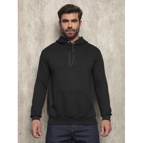 Moletom Liso Algodão Unissex Blusa De Frio Canguru Flanelado - Image 3