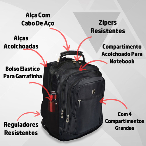 Mochila Masculina Impermeável Reforçada Alça Forte Grande - Image 6